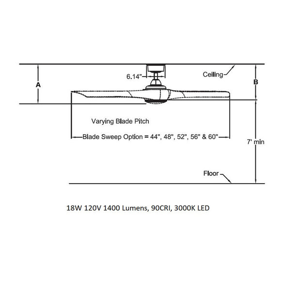 Wrap Custom 44 Inch Outdoor Ceiling Fan