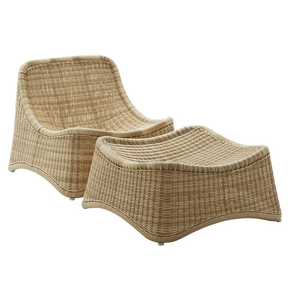 Outdoor lounge online chair with footstool