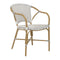 Valerie Outdoor Dining Chair  option Almond Frame / White with Cappuccino Dots