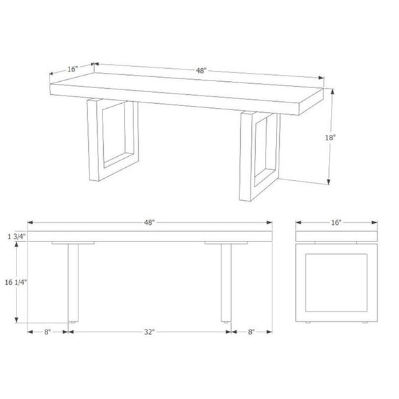 GAX 16 Leather Bench - Matte Black