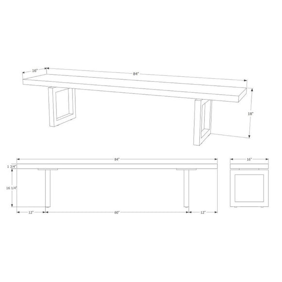 GAX 16 Leather Bench - Matte Black
