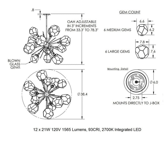 Gem Starburst Chandelier