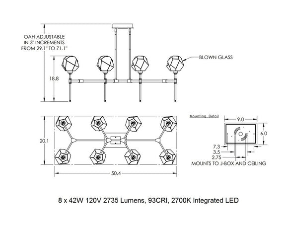 Gem Linear Belvedere Suspension Light