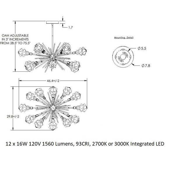 Blossom Oval Starburst Chandelier