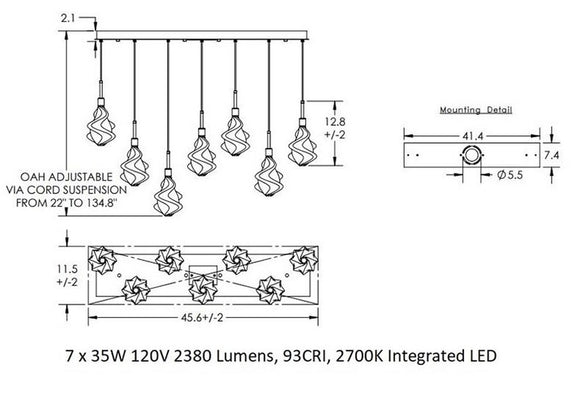 Blossom Linear Multi-Light Pendant Light