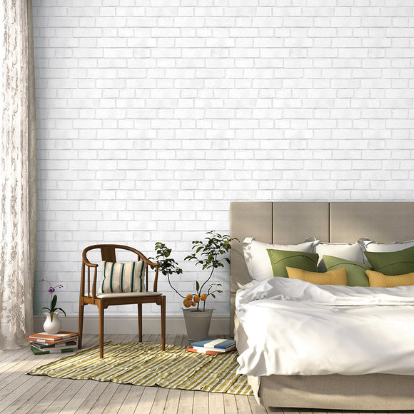 Brick 5.5 yds. Peel and Stick Wallpaper