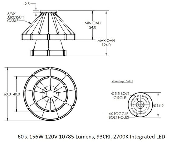Parallel Ring Two Tier Chandelier
