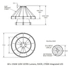 Parallel Ring Two Tier Chandelier