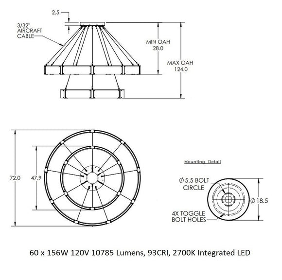 Parallel Ring Two Tier Chandelier