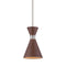 Conic Mini Pendant Light  option Brushed Nickel / Distressed Koa