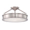 Harbour Point Semi Flush Mount  option Brushed Nickel