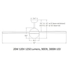 Ball 52 Inch LED Ceiling Fan