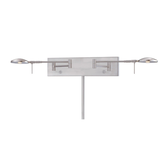 George's Reading Room P4339 Two Lights LED Swing Arm Wall Light