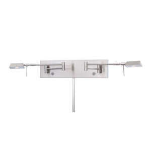 George's Reading Room P4319 Two Lights LED Swing Arm Wall Light