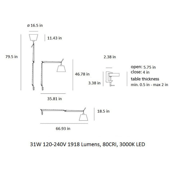 Tolomeo Mega LED Table Clamp Light