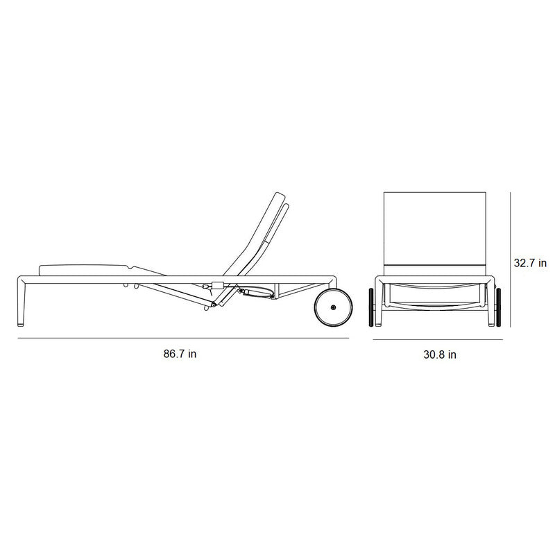 Conic Outdoor Sunbed with Gas Spring