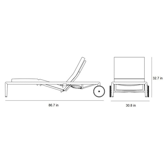 Conic Outdoor Sunbed with Gas Spring
