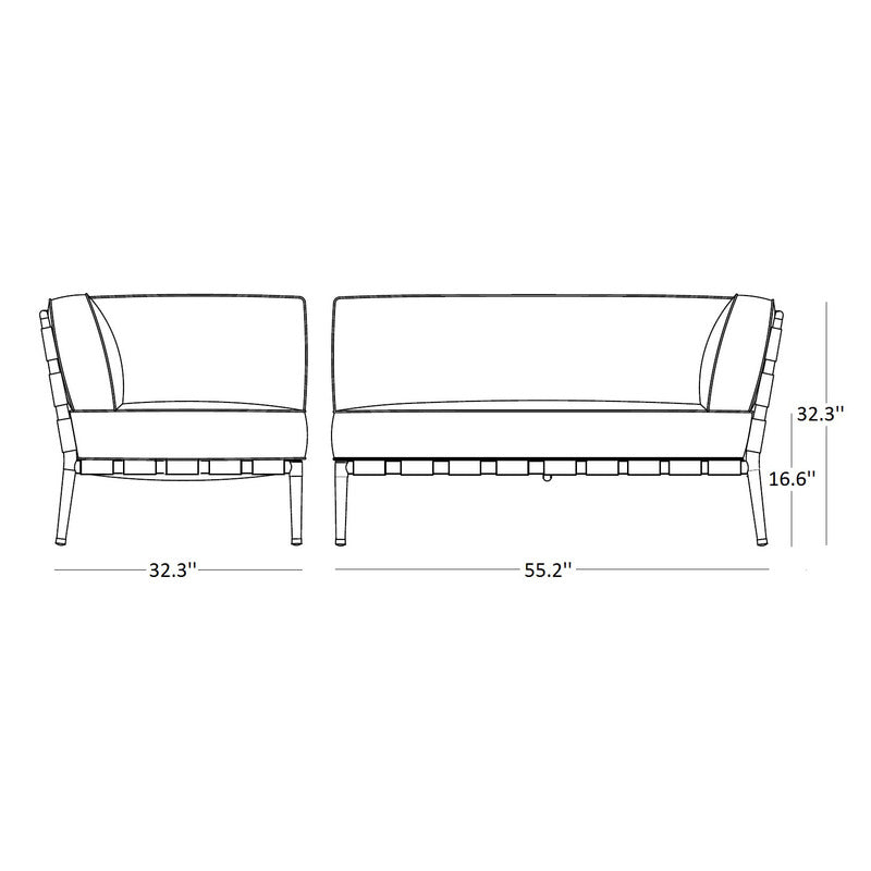 Conic Outdoor 2 Seater Sofa Left Module
