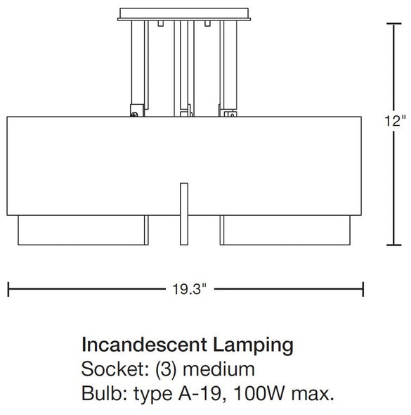 Axis Medium Semi Flush Mount