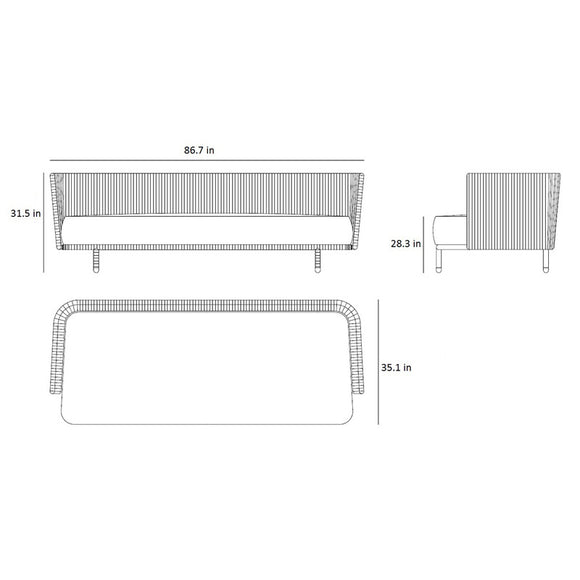 Moments Outdoor 3 Seater Sofa