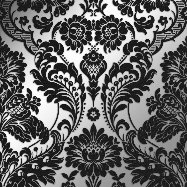 Gothic Damask Flock Wallpaper