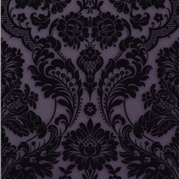 Gothic Damask Flock Wallpaper