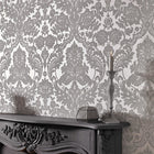 Gothic Damask Flock Wallpaper