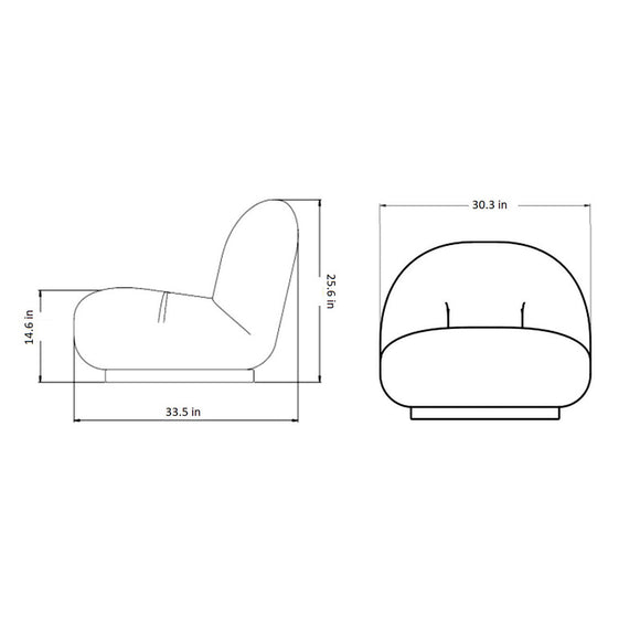 Gubi Pacha Lounge Chair Fixed Base 2Modern
