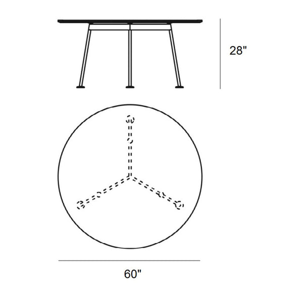 High Round Grasshopper Dining Table