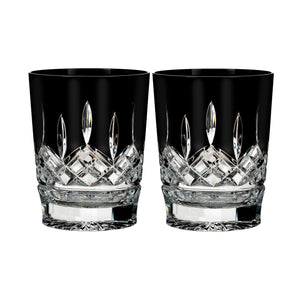 Lismore Black Whiskey Glasses (Set of 2)