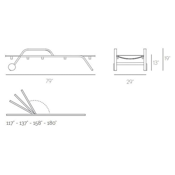 Stack Outdoor Chaiselongue with Arms and Wheels