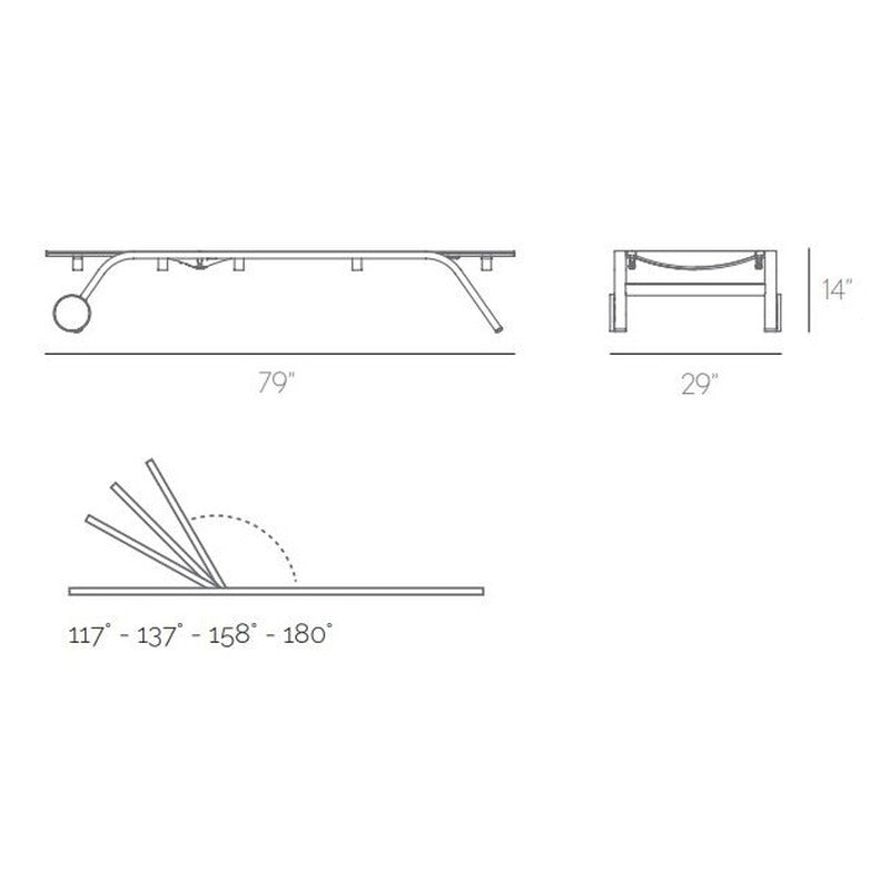 Stack Outdoor Chaiselongue with Wheels