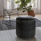 Tres Persian Black Pouf