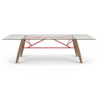 Connection Glass Top Oak Dining Table