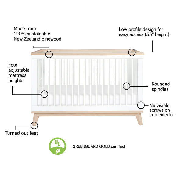 Babyletto Scoot 3in1 Convertible Crib with Toddler Bed Conversion Kit
