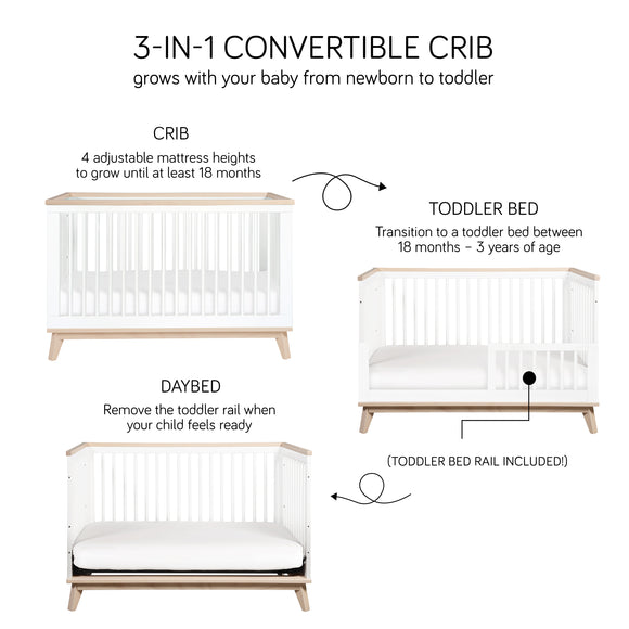 Scoot 3-in-1 Convertible Crib with Toddler Bed Conversion Kit