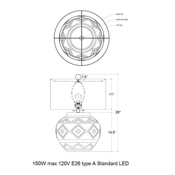 Tattoo Table Lamp