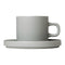 Pilar Coffee Cup with Saucer (Set of 4)  option Mirage Grey