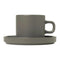 Pilar Coffee Cup with Saucer (Set of 4)  option Pewter