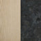 Memento 6 Drawer Dresser  option 404 Natural White Oak/824 St Henry Black Granite Natural Stone