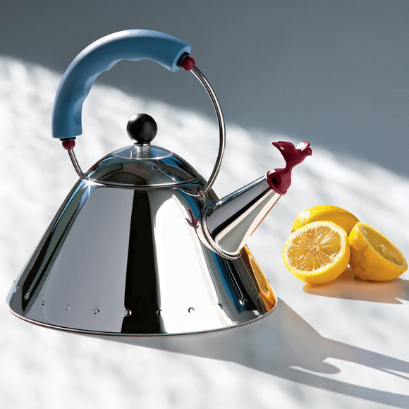 Water Kettle With Bird Shaped Whistle in Light Blue