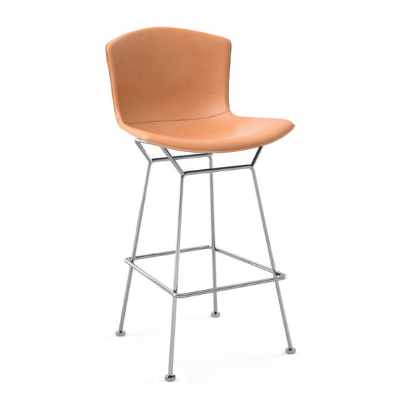 Bertoia Leather-Covered Stool
