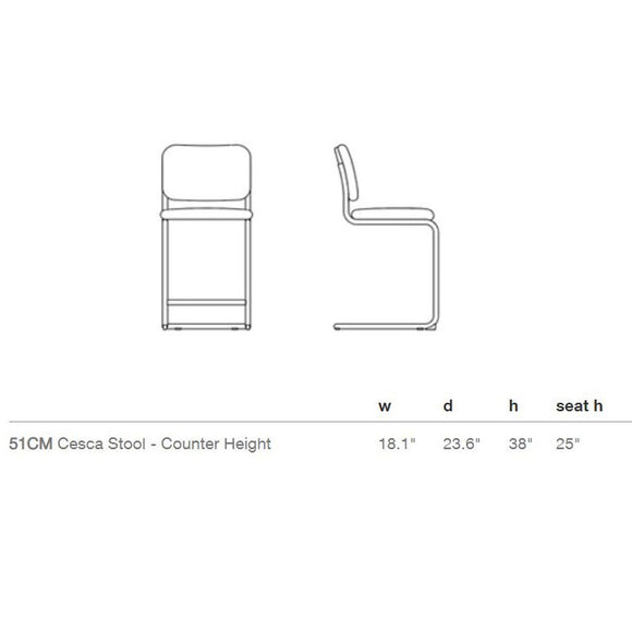 Cesca Stool with Upholstered Seat