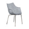 Meridiana Chair with Steel Base  option Smoky Grey