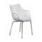 Meridiana Chair with Steel Base  option Transparent