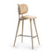 High Stool with Backrest  option Natural / Matt Lacquered Oak