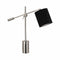 Campbell Table Lamp  option Polished Nickel / Anna Black Fabric with Silver Lining