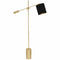 Campbell Floor Lamp  option Modern Brass / Anna Black Fabric with Gold Lining