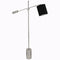 Campbell Floor Lamp  option Polished Nickel / Anna Black Fabric with Silver Lining