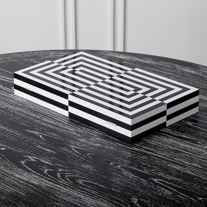 Op Art Lacquer Backgammon Set